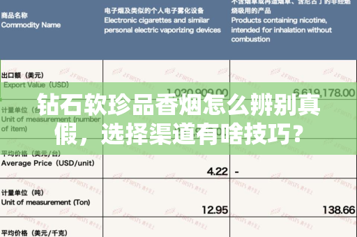 钻石软珍品香烟怎么辨别真假，选择渠道有啥技巧？